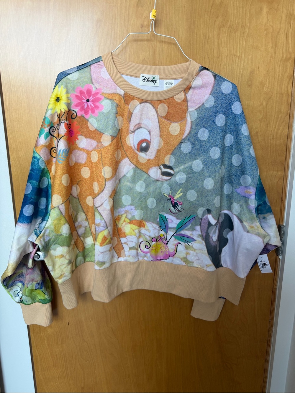 Size 1X Disney Bambi Graphic Women’s Cropped Sweatshirt - Multicolor